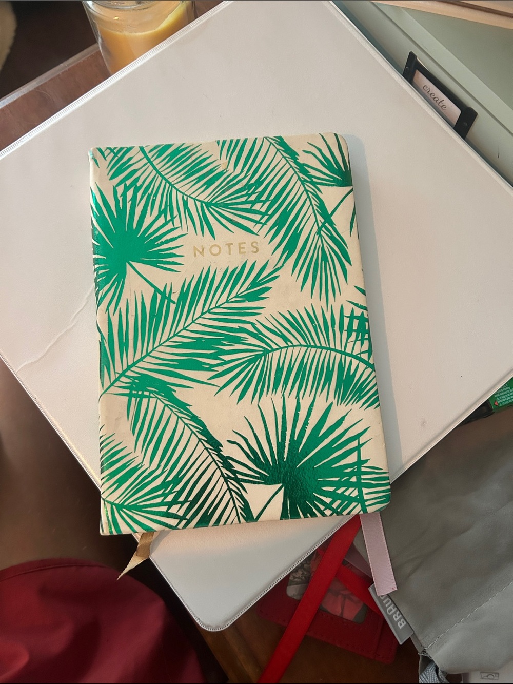 Notes Notebook - Green Palm Print